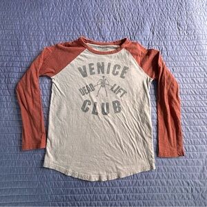 Lucky Brand Red and Gray Long Sleeve Tee